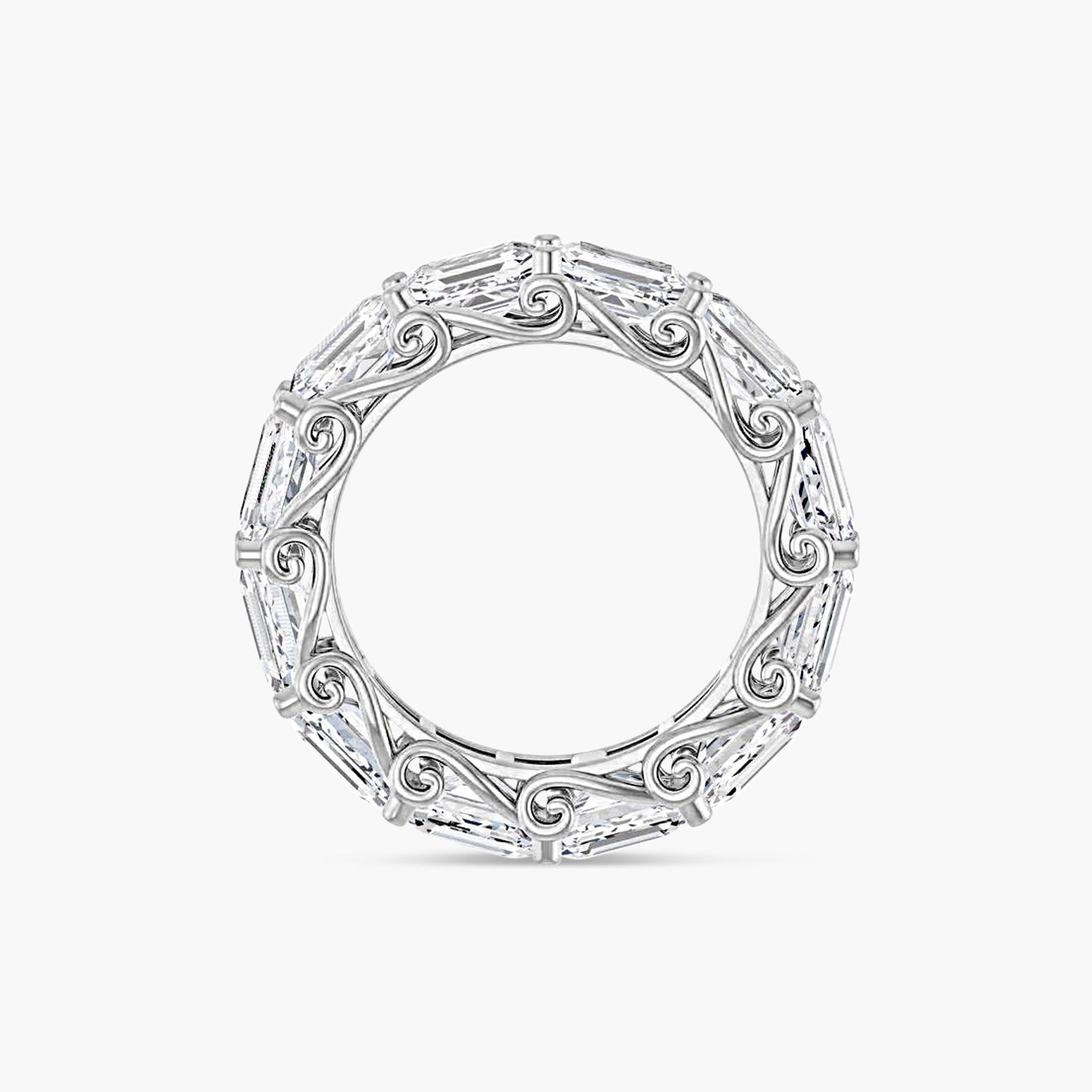 5.8x4.2 mm Emerald Sculptural Eternity Band