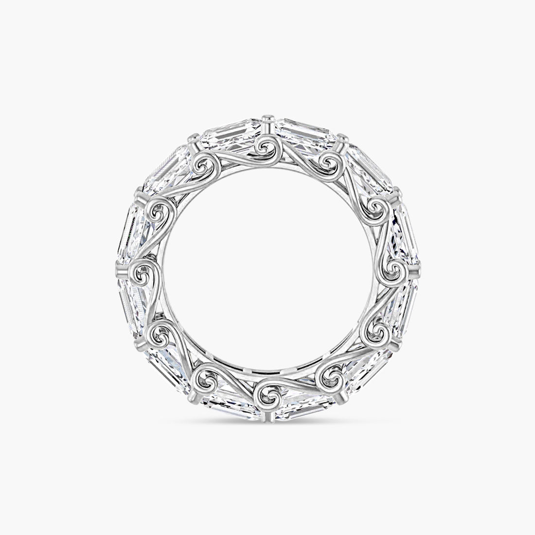 5.8x4.2 mm Emerald Sculptural Eternity Band