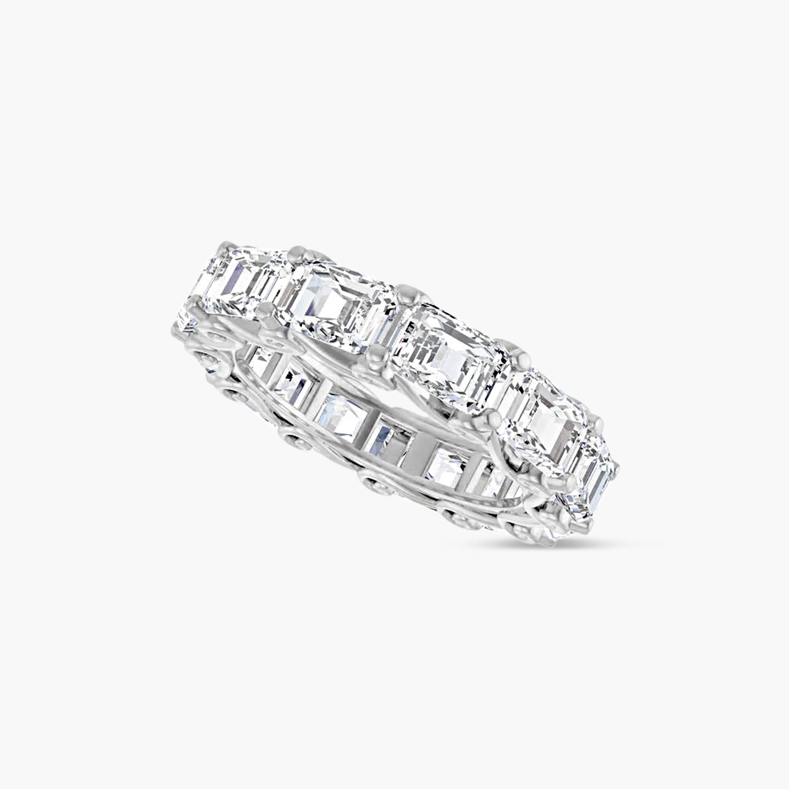 5.8x4.2 mm Emerald Sculptural Eternity Band