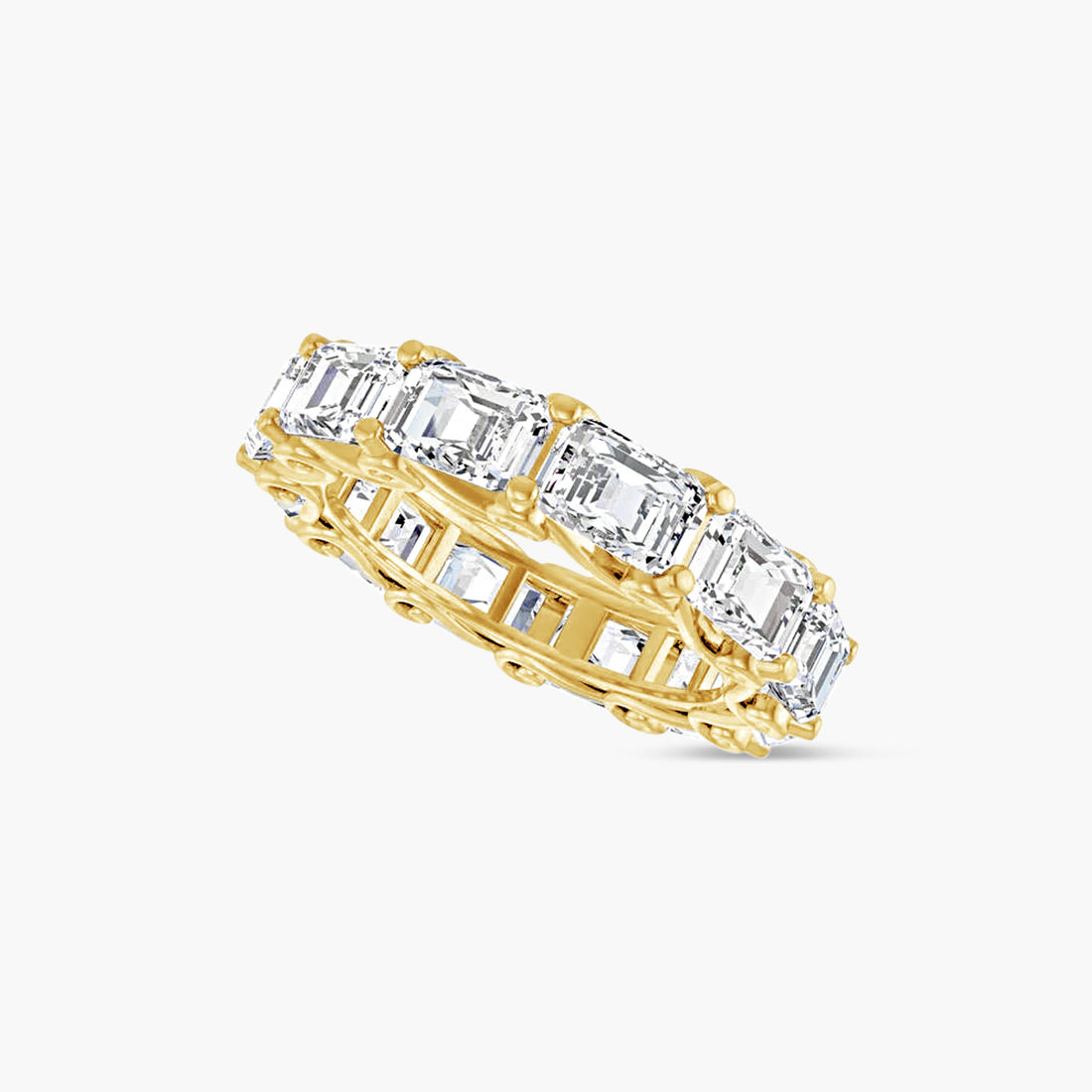 5.8x4.2 mm Emerald Sculptural Eternity Band