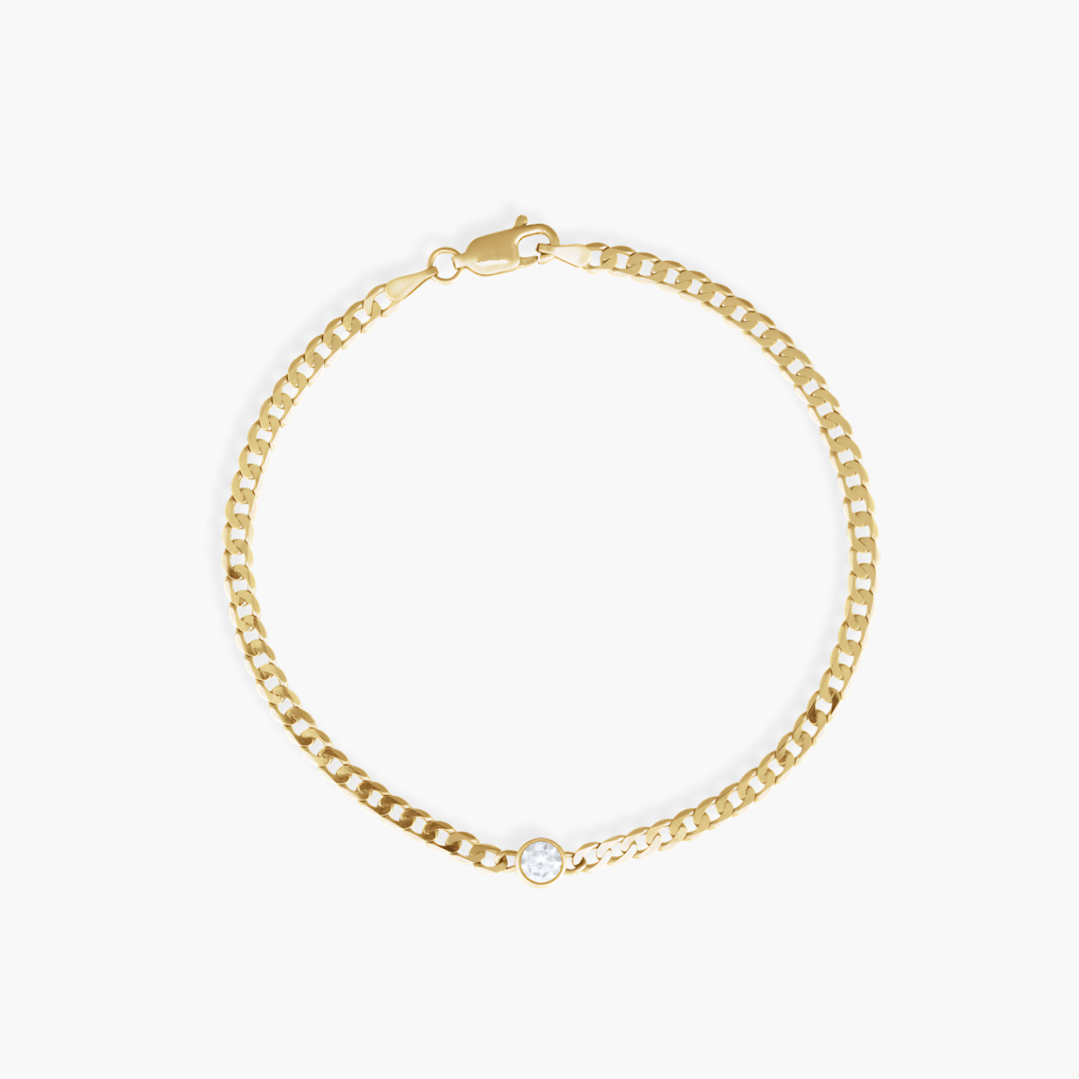 Lab Grown Diamond Bezel Link Bracelet in 14K Gold