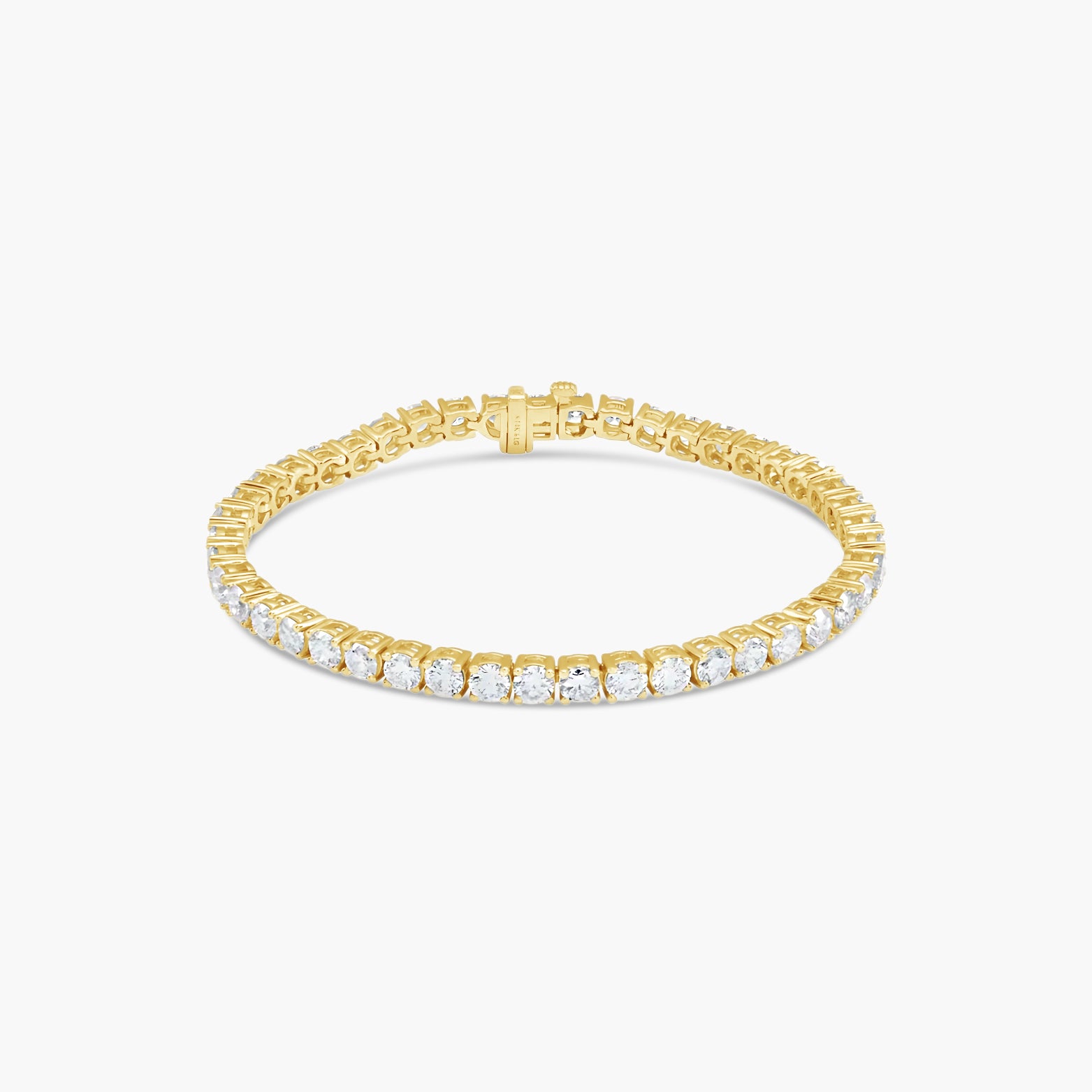 10 CTW Classic Diamond Tennis (DE, VVS2) – 14K Yellow Gold