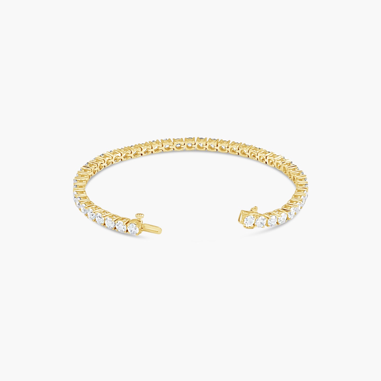 10 CTW Classic Diamond Tennis (DE, VVS2) – 14K Yellow Gold