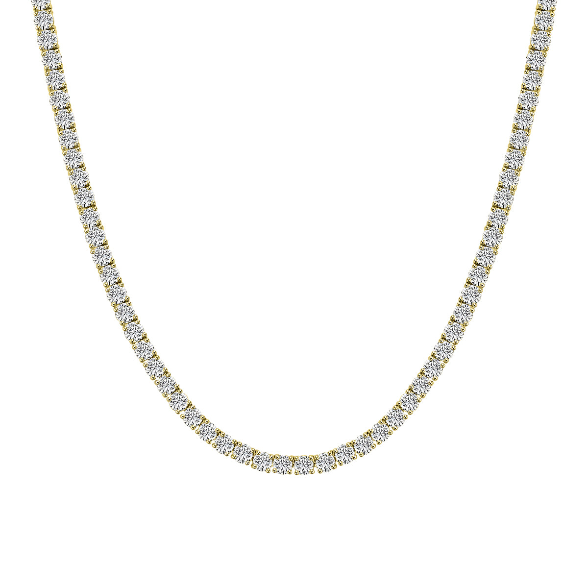 Classic Standard 4 Prong 5.00 CTW Straight Diamond Tennis Necklace
