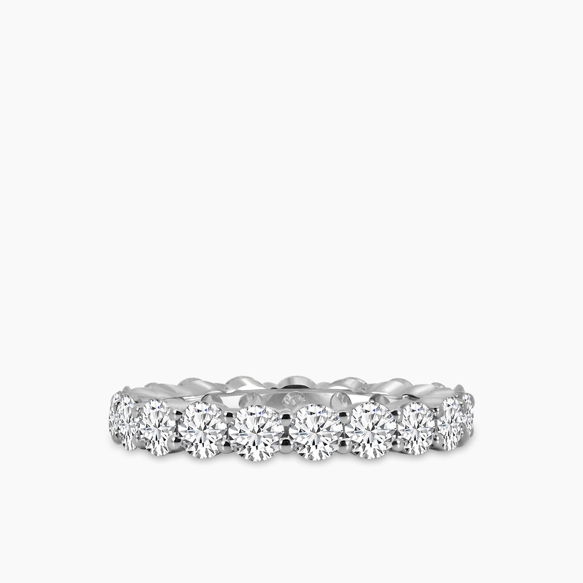 14K White 3.00 CTW Eternity Band IGL Digi Cert