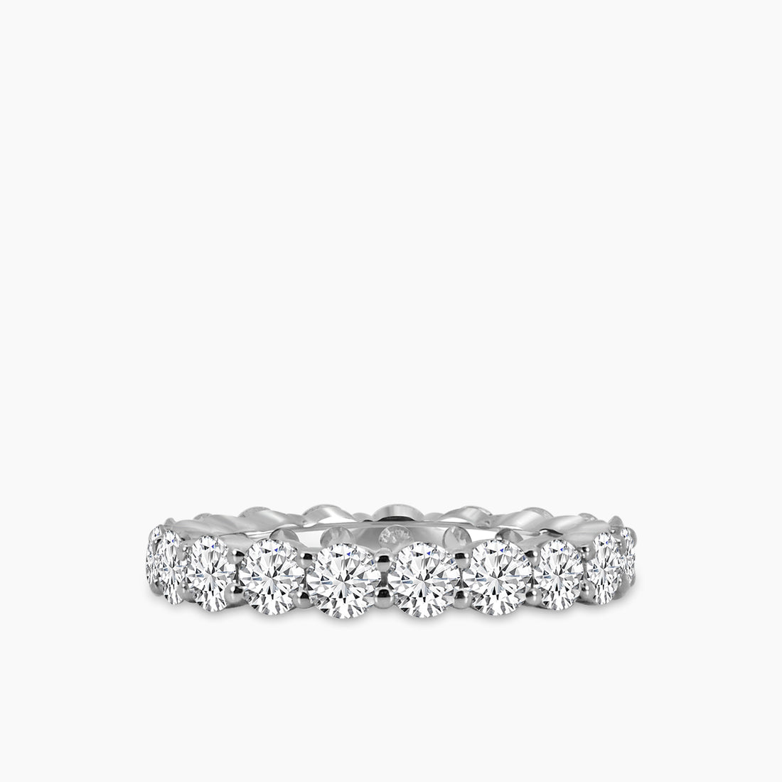 14K White 3.00 CTW Eternity Band IGL Digi Cert