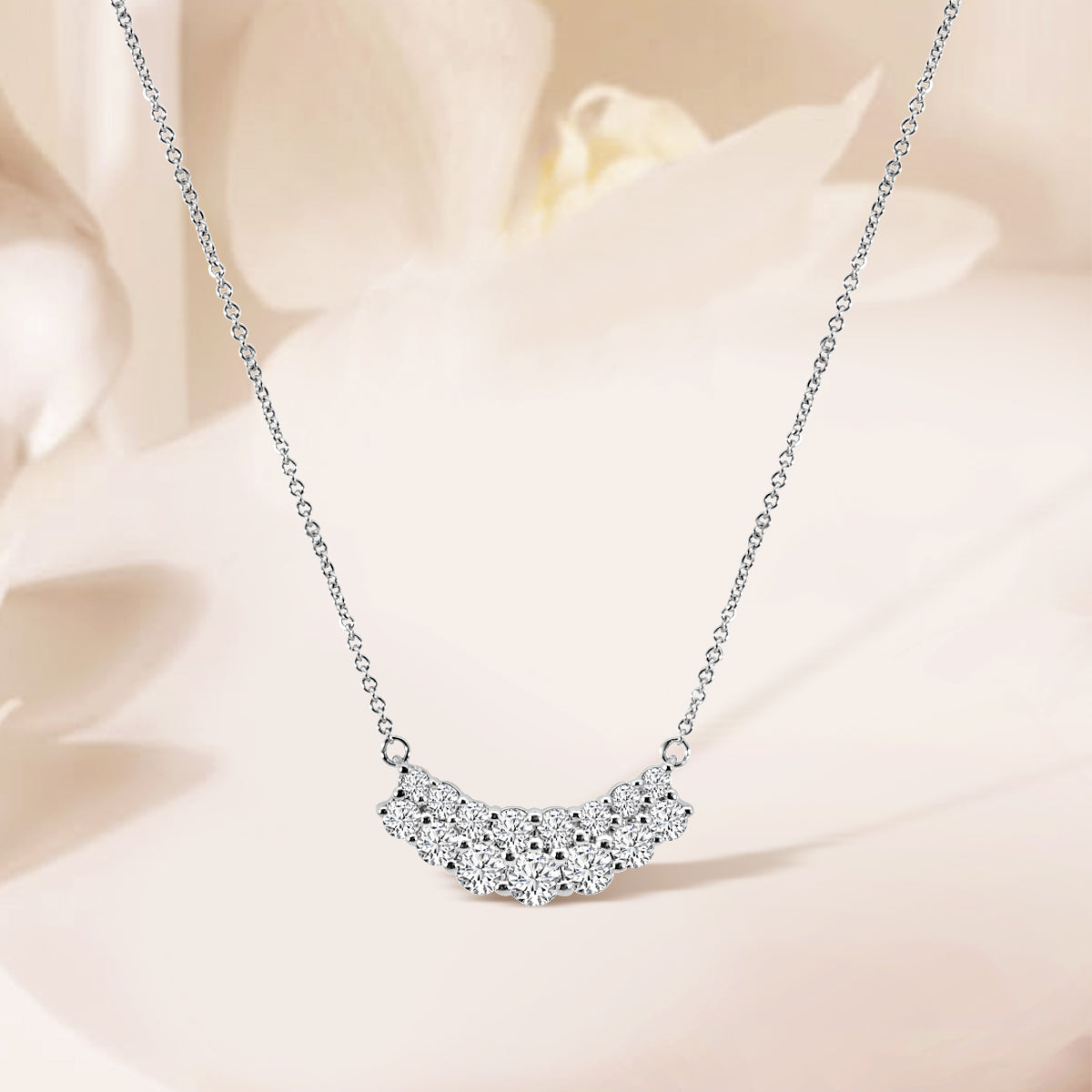 14K White 1.00 CTW Necklace With Chain