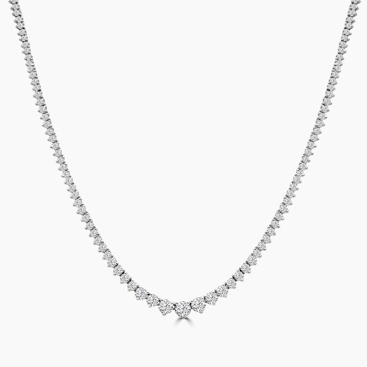 14K White 4.00 CTW Round Lab Grown Diamond Graduated Necklace
