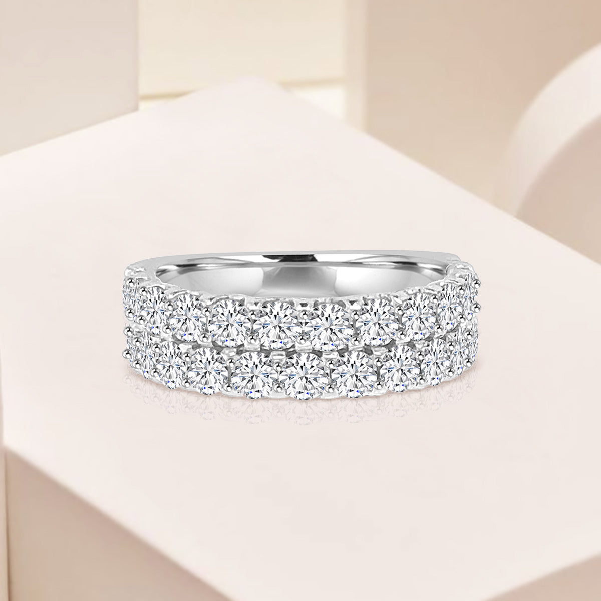 2.00 CTW Double Row Diamond Band In U-Prong Setting
