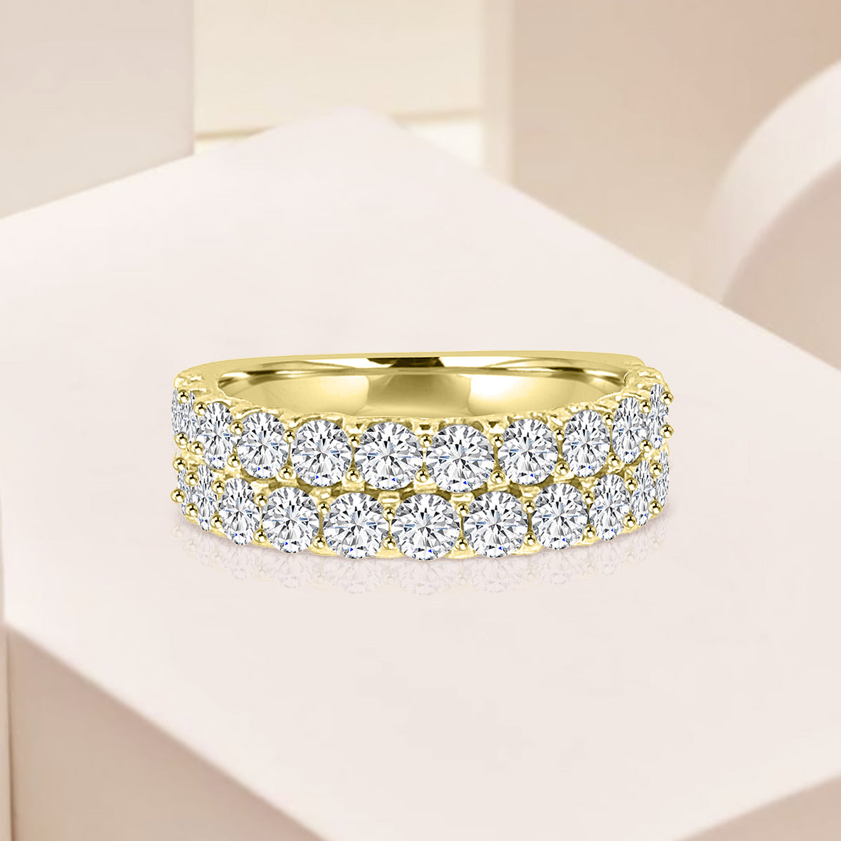 2.00 CTW Double Row Diamond Band In U-Prong Setting