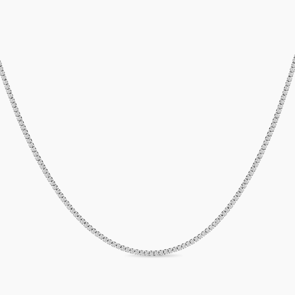 Classic Standard 4 Prong 5.00 CTW Straight Diamond Tennis Necklace