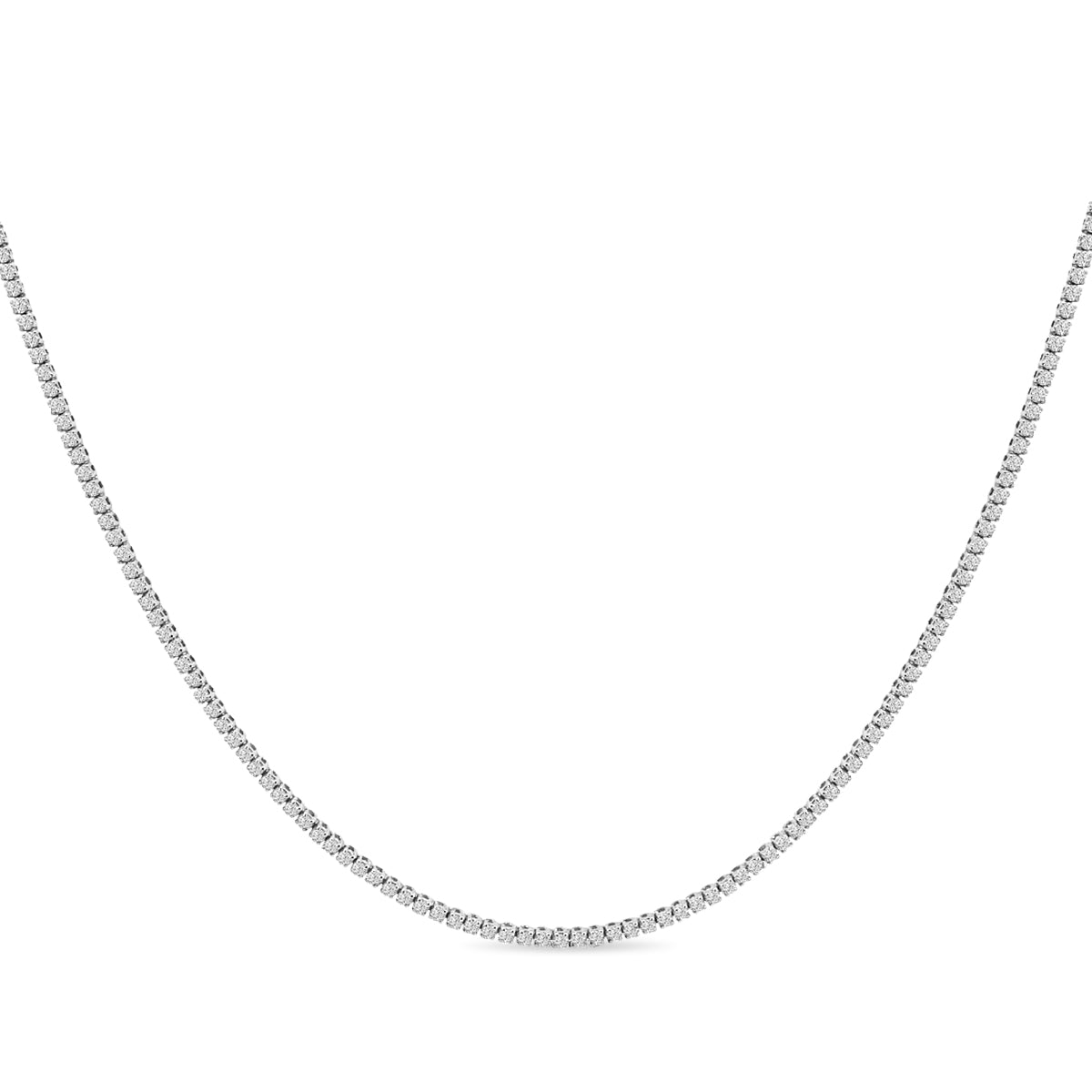 Classic Standard 4 Prong 12.00 CTW Diamond Tennis Necklace