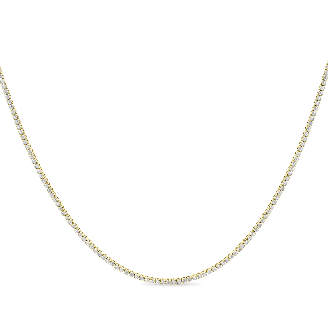 Classic Standard 4 Prong 12.00 CTW Diamond Tennis Necklace