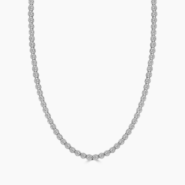 Classic Standard 4 Prong 5.00 CTW Straight Diamond Tennis Necklace In Crown Setting