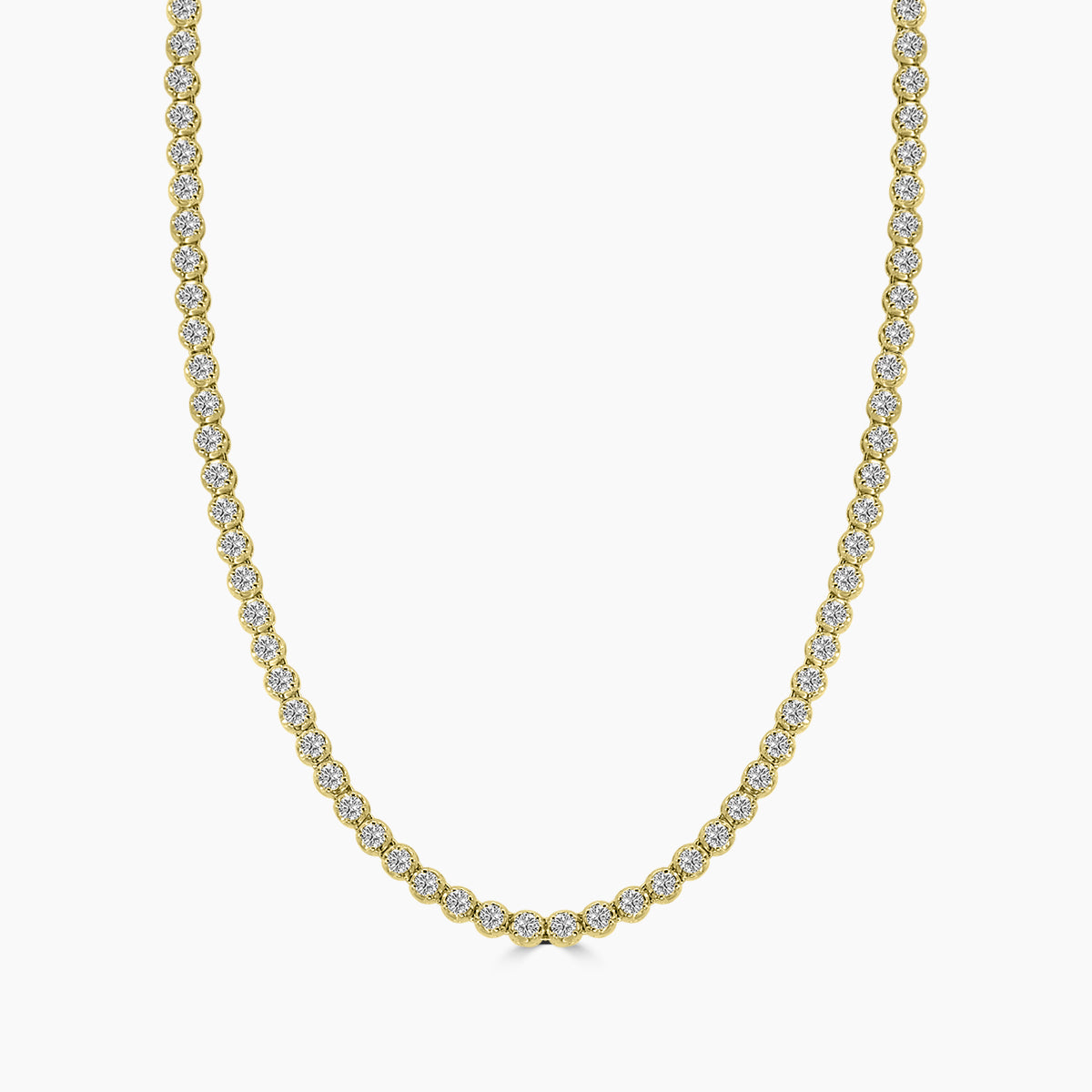 Classic Standard 4 Prong 4.00 CTW Straight Diamond Tennis Necklace In Crown Setting