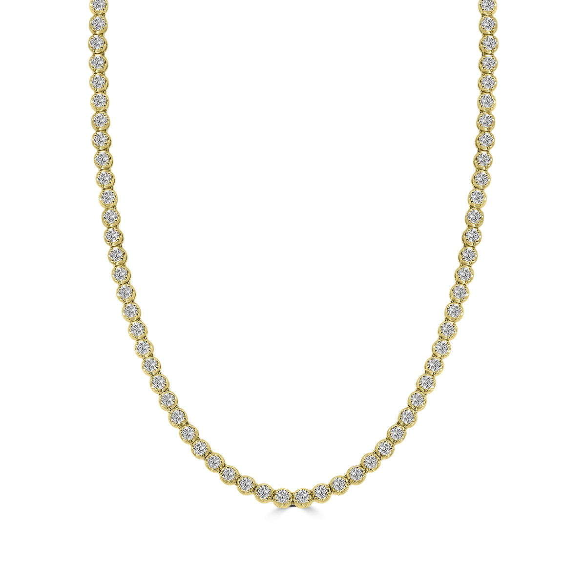 Classic Standard 4 Prong 5.00 CTW Straight Diamond Tennis Necklace In Crown Setting