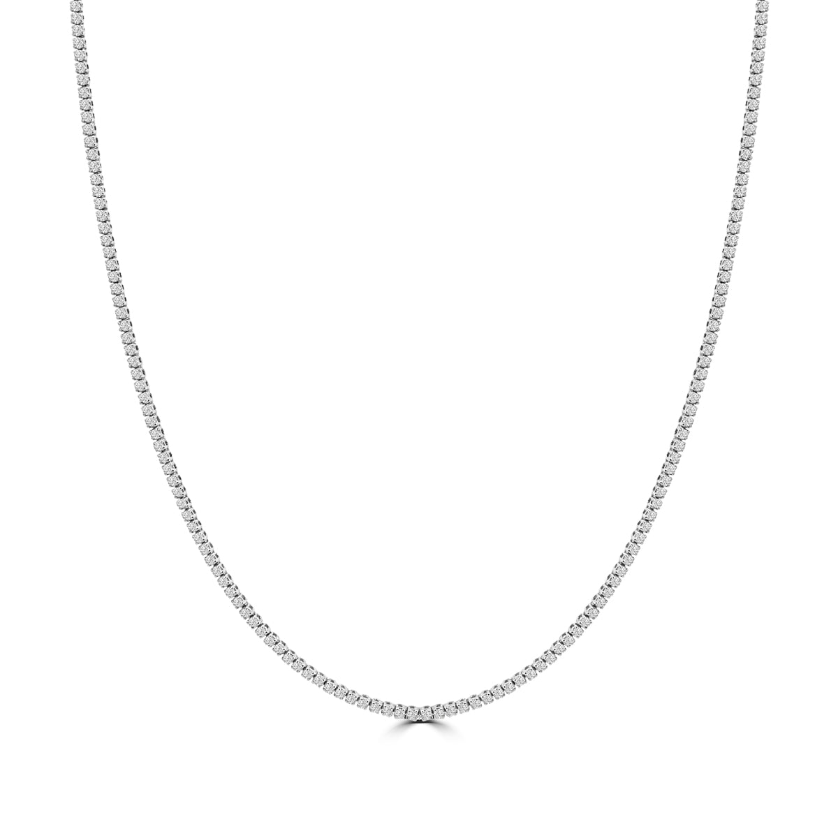 Classic Standard 4 Prong 5.00 CTW Straight Diamond Tennis Necklace