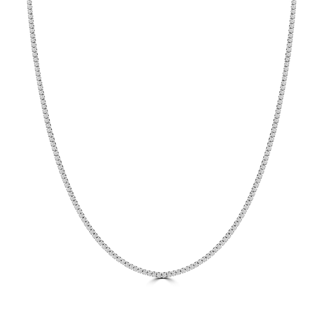Classic Standard 4 Prong 5.00 CTW Straight Diamond Tennis Necklace