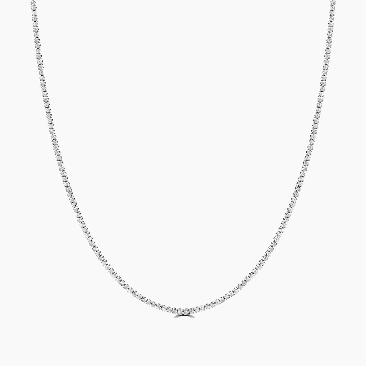 Classic Standard 4 Prong 5.00 CTW Straight Diamond Tennis Necklace