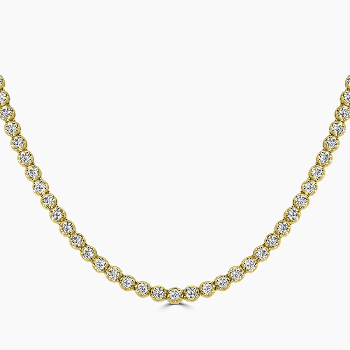Classic Standard 4 Prong 3.00 CTW Straight Diamond Tennis Necklace In Crown Setting