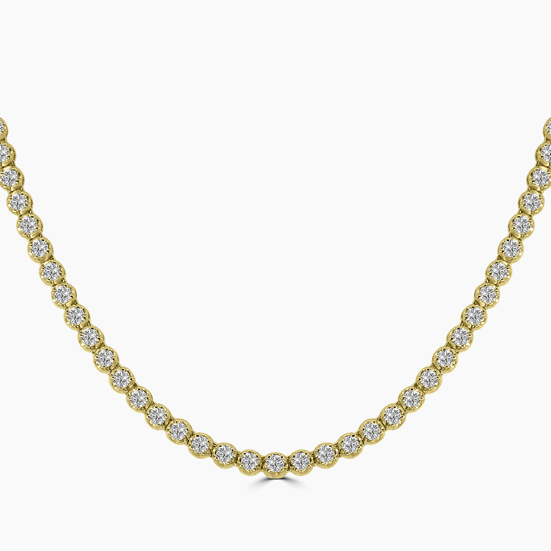 Classic Standard 4 Prong 3.00 CTW Straight Diamond Tennis Necklace In Crown Setting