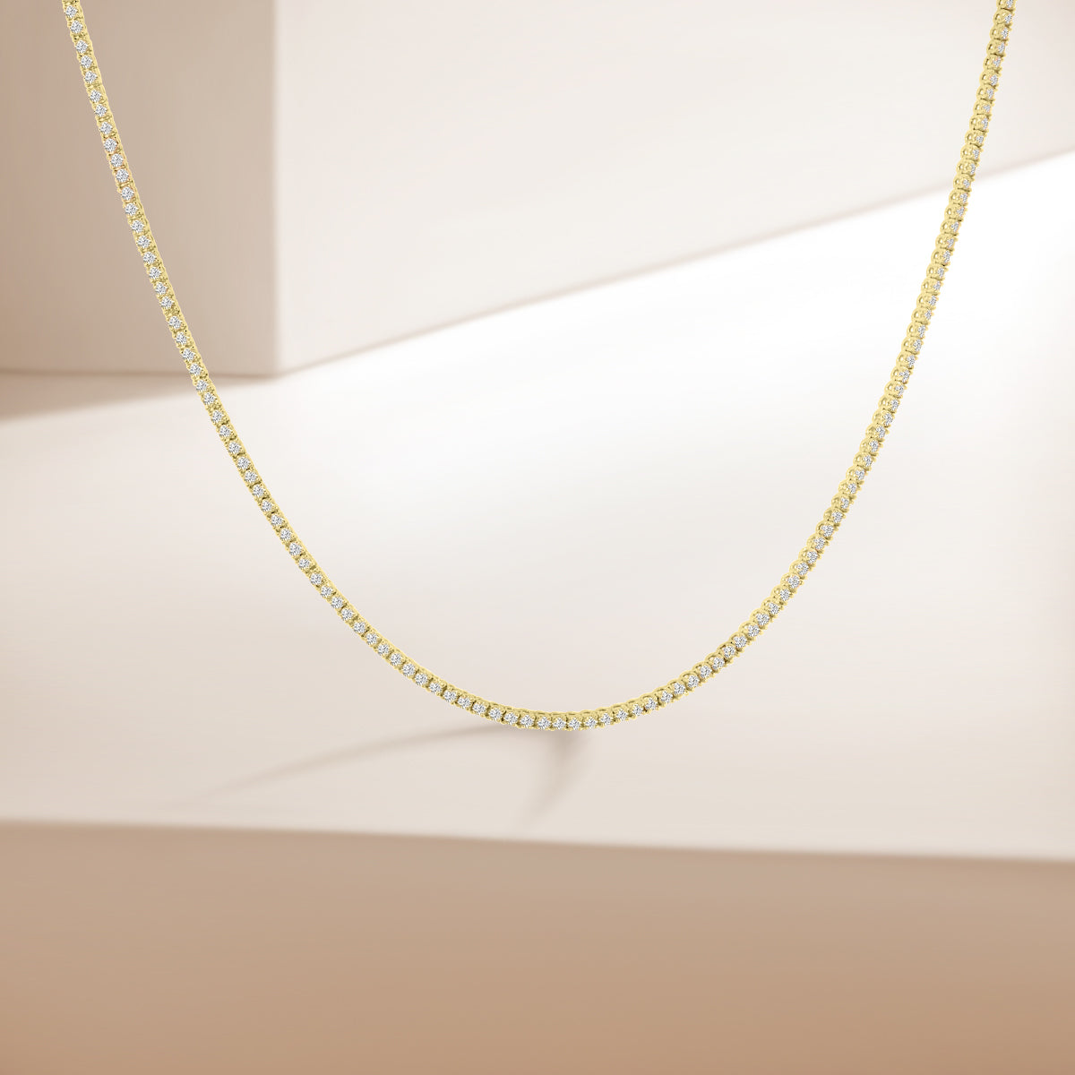 Classic Standard 4 Prong 5.00 CTW Straight Diamond Tennis Necklace