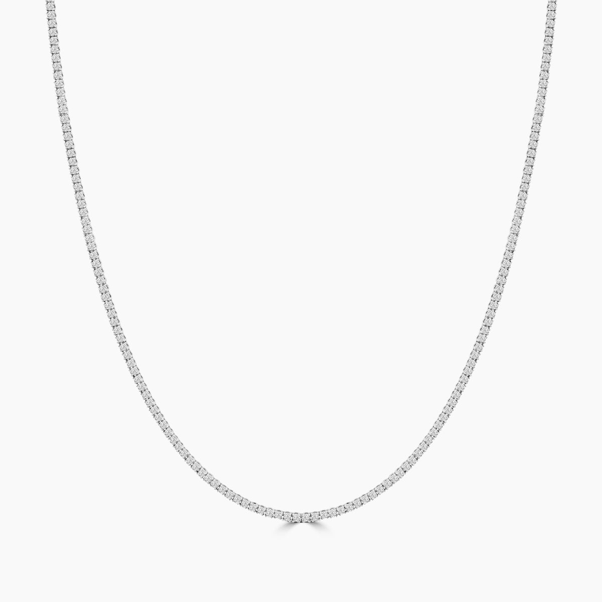 Classic Standard 4 Prong 5.00 CTW Straight Diamond Tennis Necklace