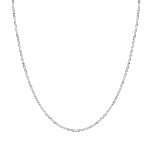 Classic Standard 4 Prong 5.00 CTW Straight Diamond Tennis Necklace