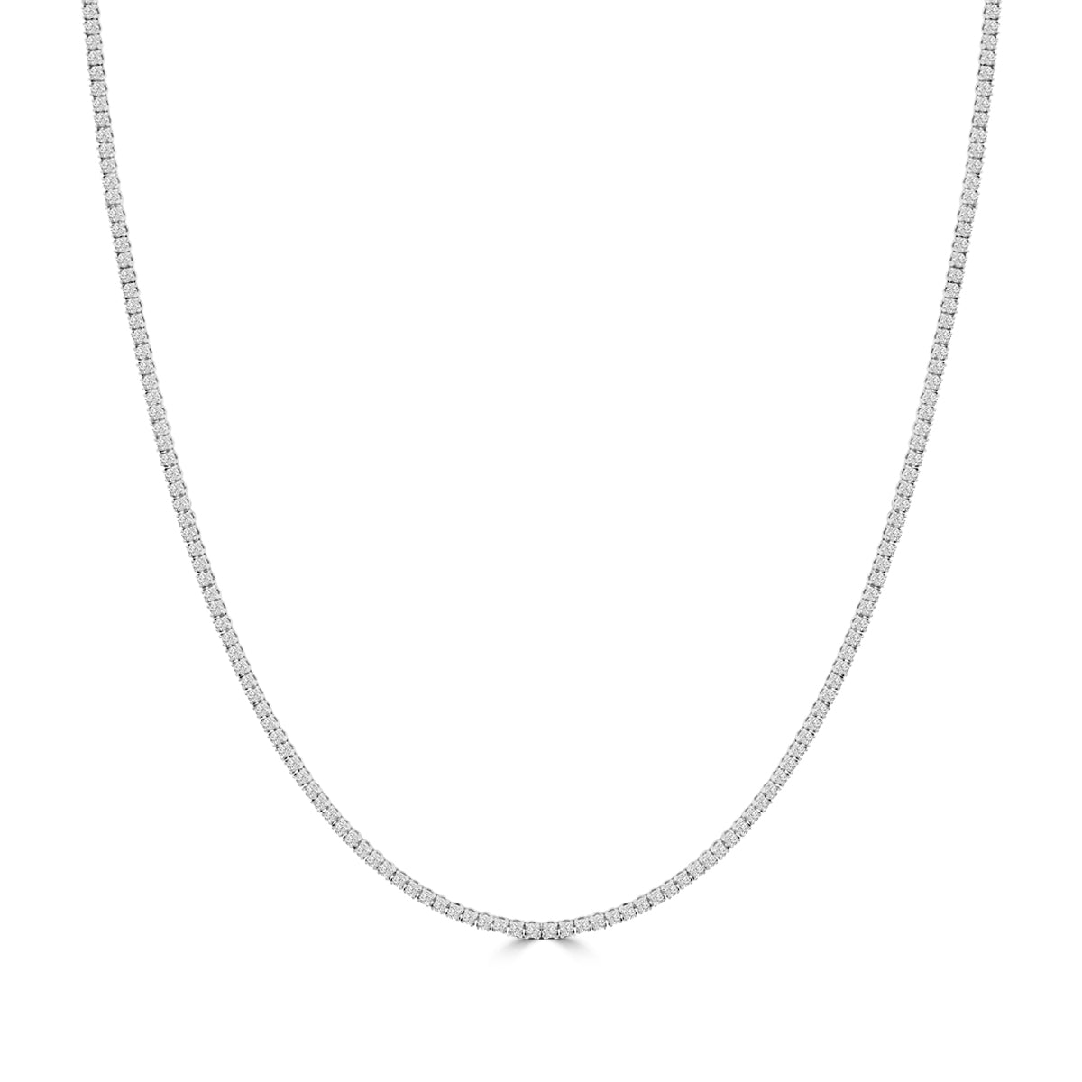 Classic Standard 4 Prong 5.00 CTW Straight Diamond Tennis Necklace