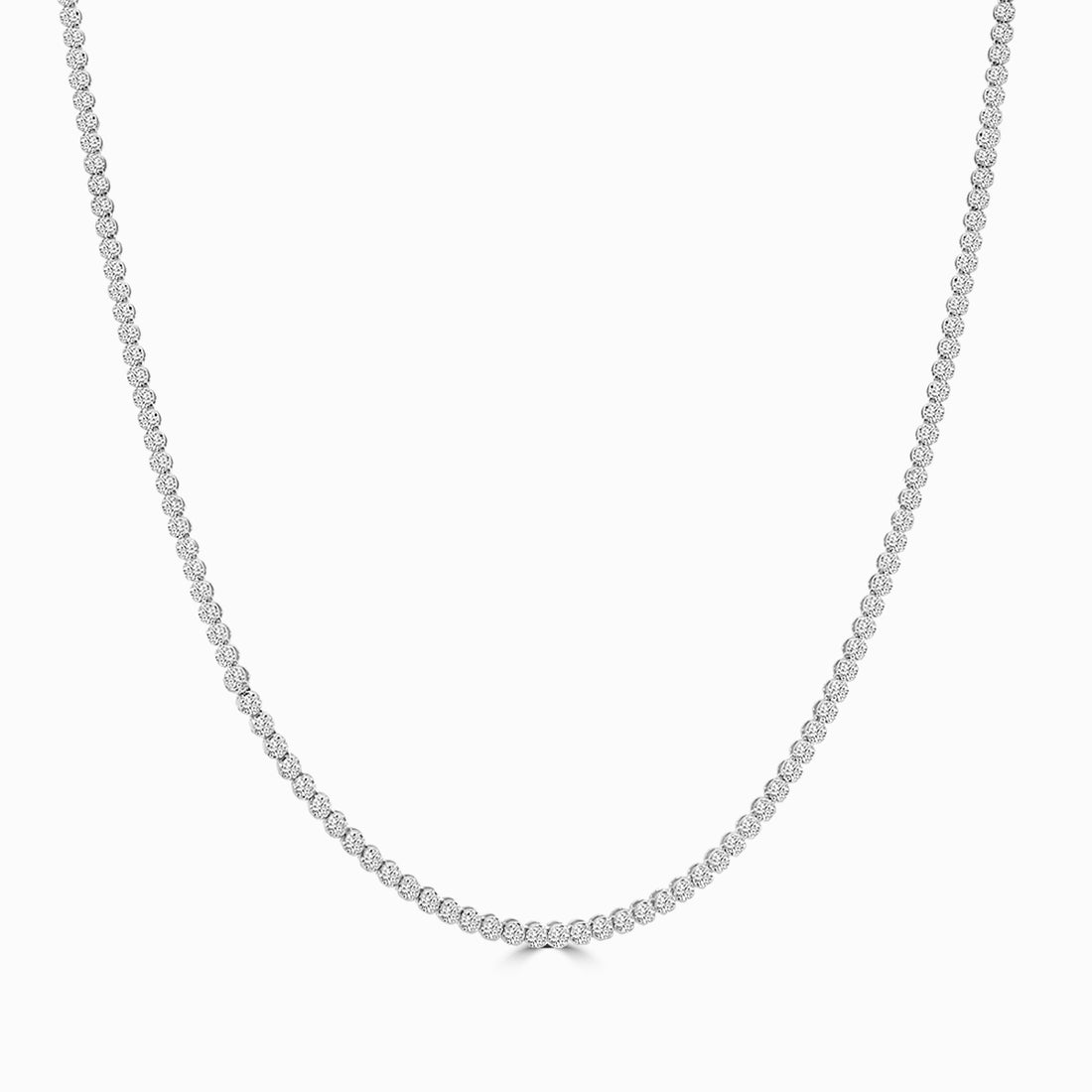 Classic Standard 4 Prong 3.00 CTW Straight Diamond Tennis Necklace In Crown Setting