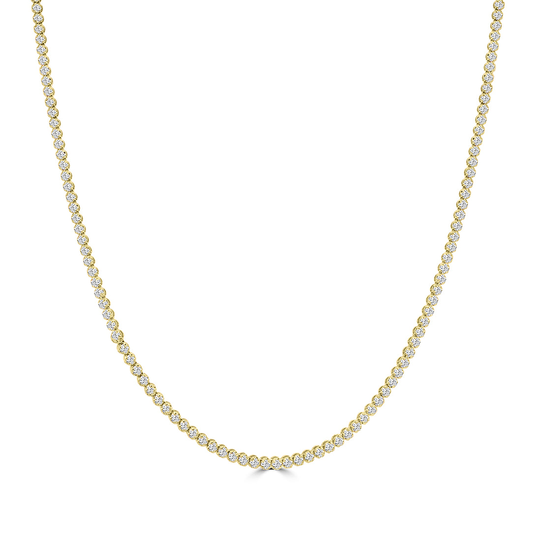 Classic Standard 4 Prong 4.00 CTW Straight Diamond Tennis Necklace In Crown Setting