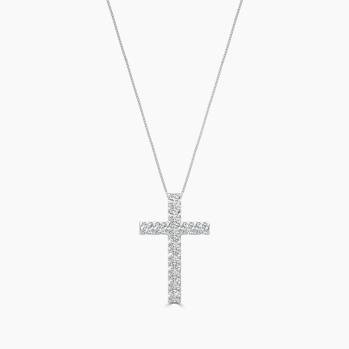 1.00 CTW Cross Diamond Pendant With Chain