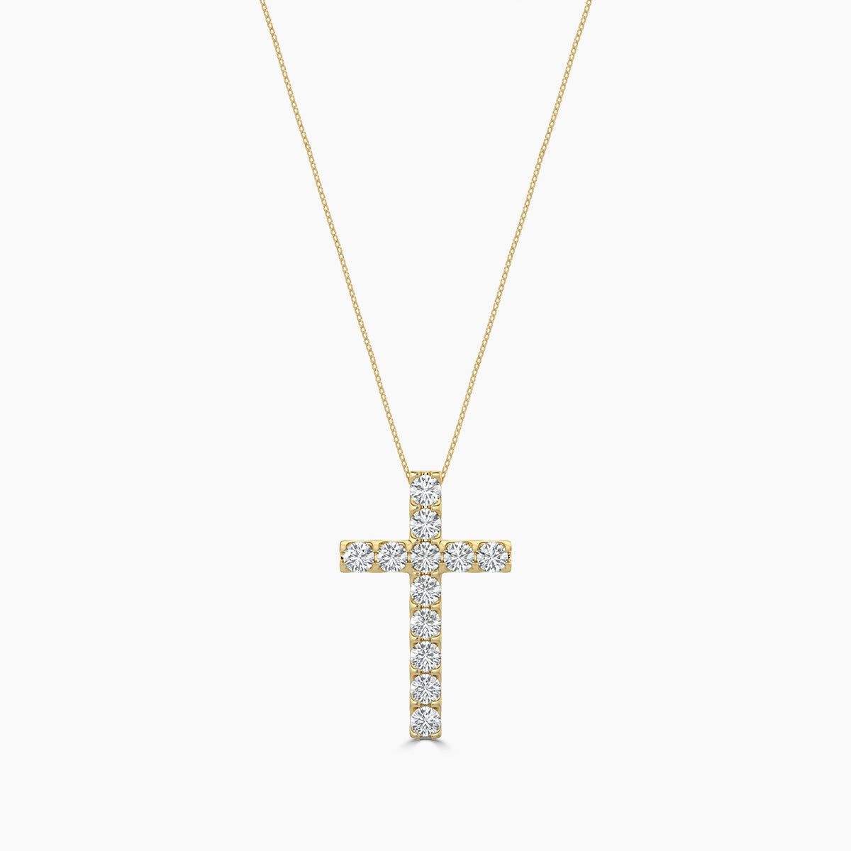 1.00 CTW Cross Diamond Pendant With Chain
