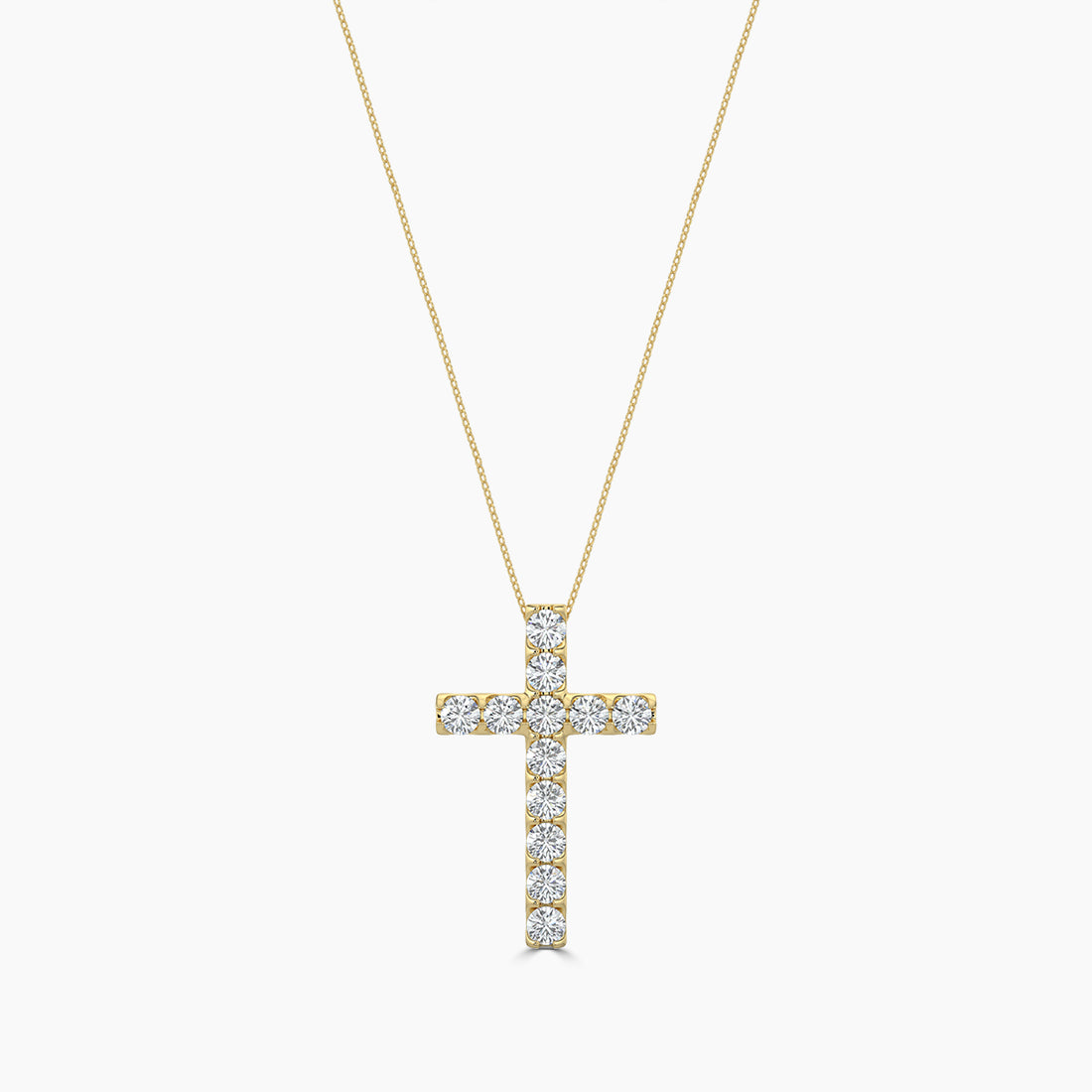 1.00 CTW Cross Diamond Pendant With Chain