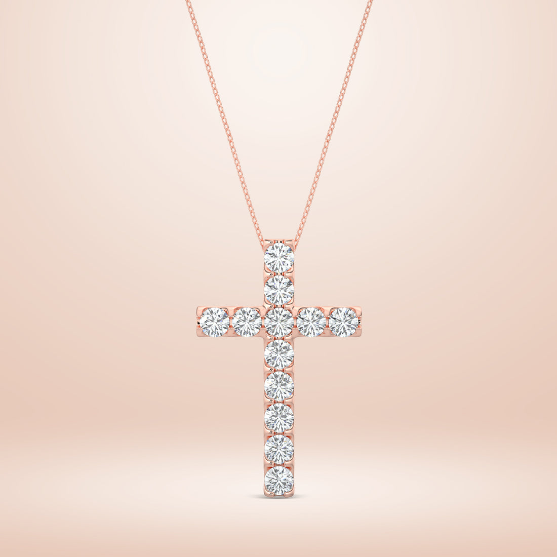 1.00 CTW Cross Diamond Pendant With Chain