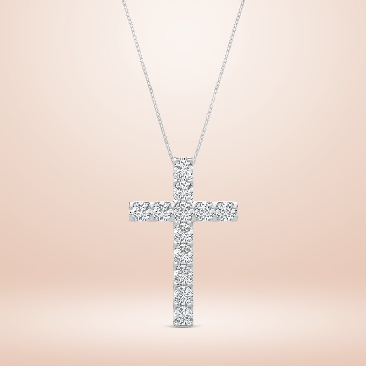 1.00 CTW Cross Diamond Pendant With Chain