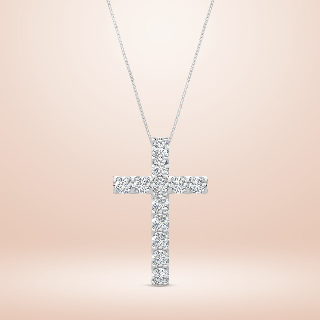 1.00 CTW Cross Diamond Pendant With Chain