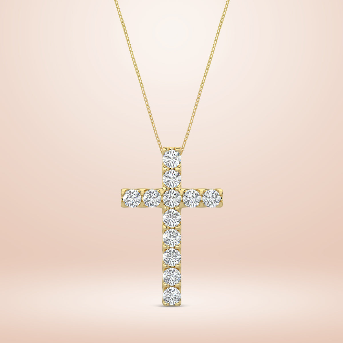 1.00 CTW Cross Diamond Pendant With Chain