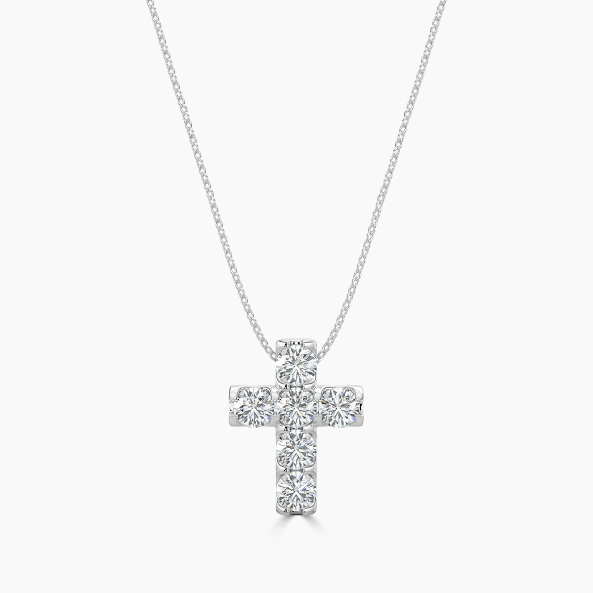 0.50 CTW Cross Diamond Pendant With Chain