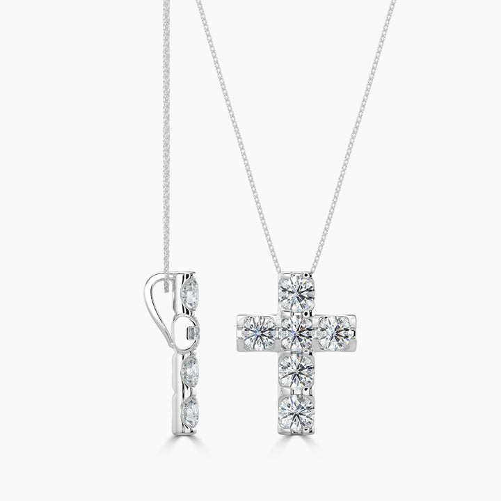 1.00 CTW Cross Diamond Pendant With Chain