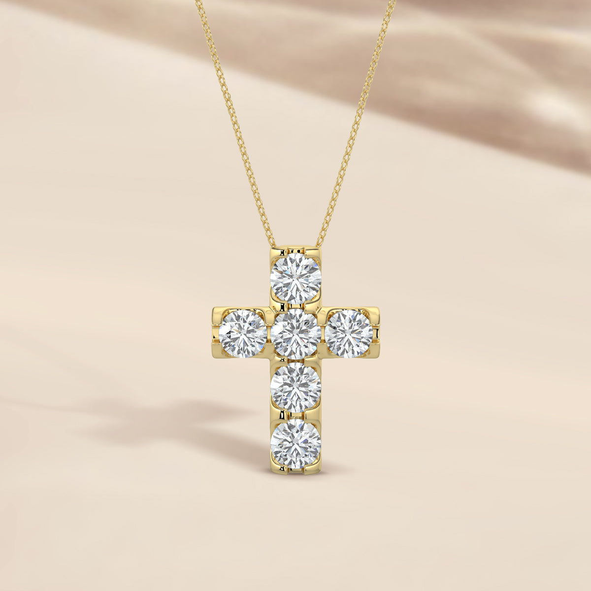 1.00 CTW Cross Diamond Pendant With Chain