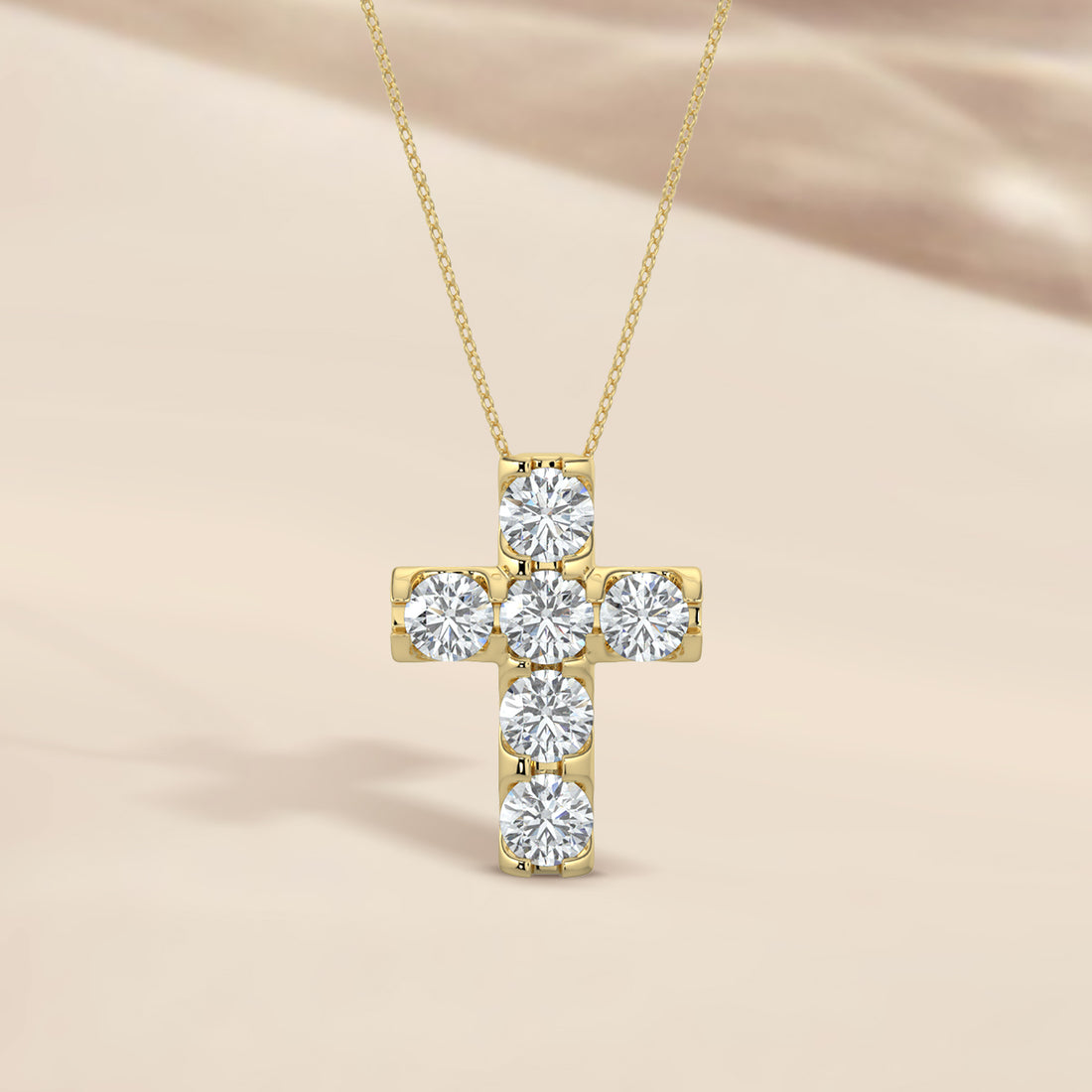 1.00 CTW Cross Diamond Pendant With Chain