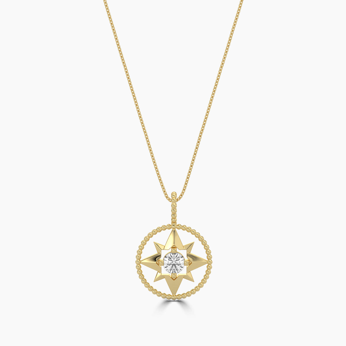 0.20 CTW Star Solitaire Pendant With Chain