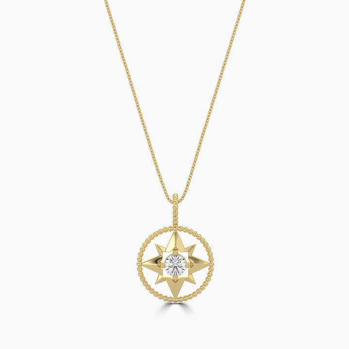 0.20 CTW Star Solitaire Pendant With Chain
