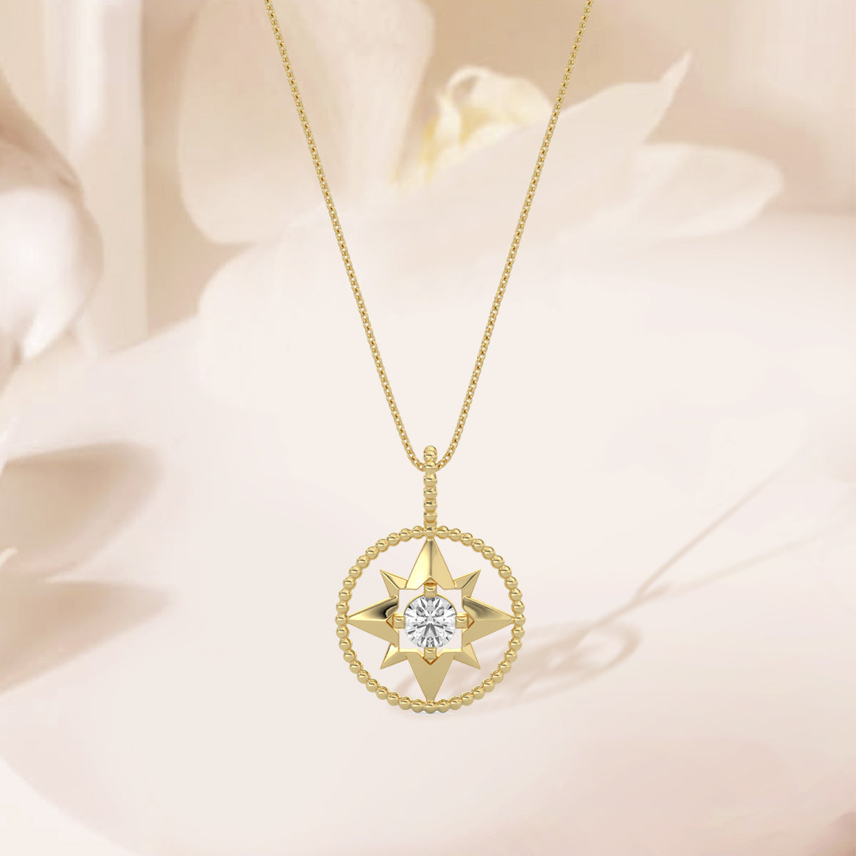 0.20 CTW Star Solitaire Pendant With Chain