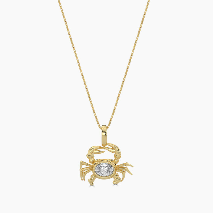 14K Yellow 0.20 CTW Crab Pendant With Chain