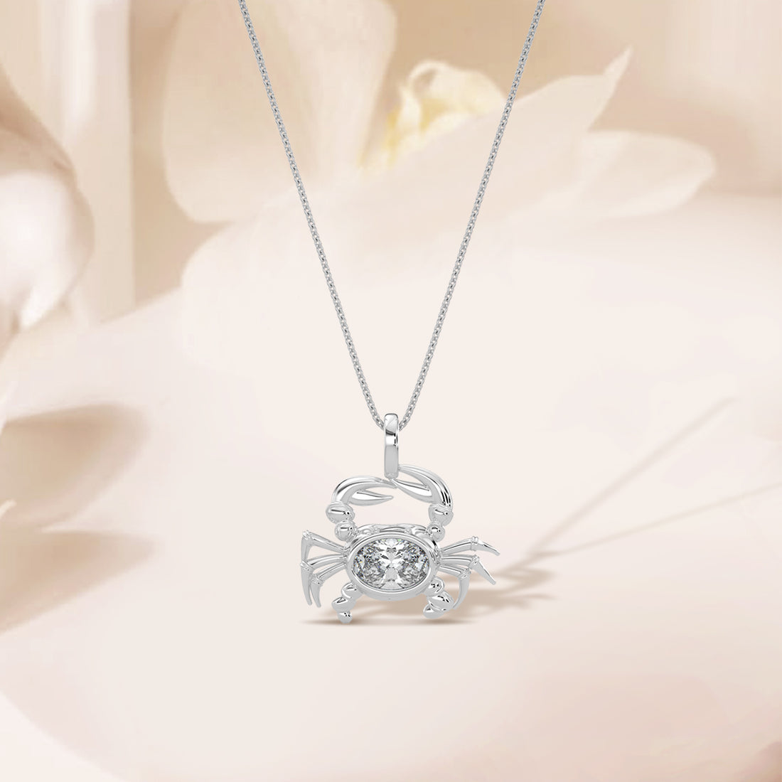 0.20 CTW Crab Pendant With Chain