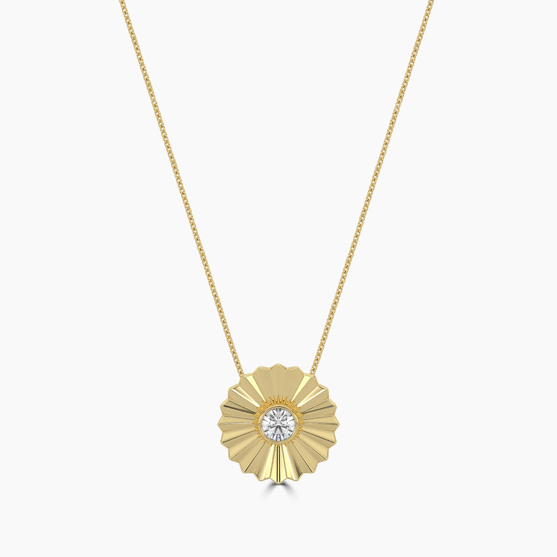 14K Yellow 0.20 CTW Sun Blast Flower Necklace