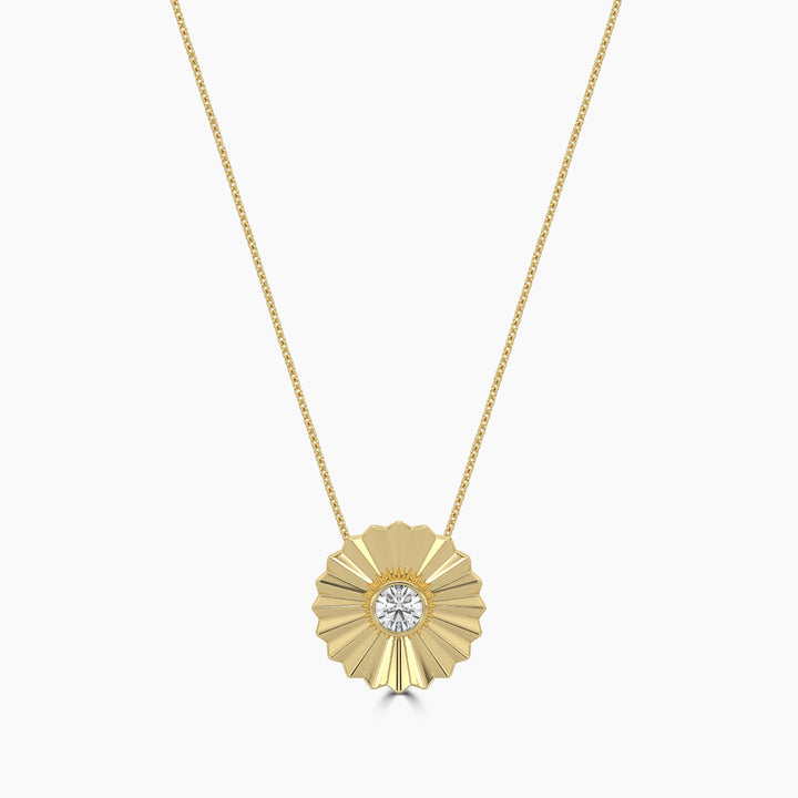 14K Yellow 0.20 CTW Sun Blast Flower Necklace