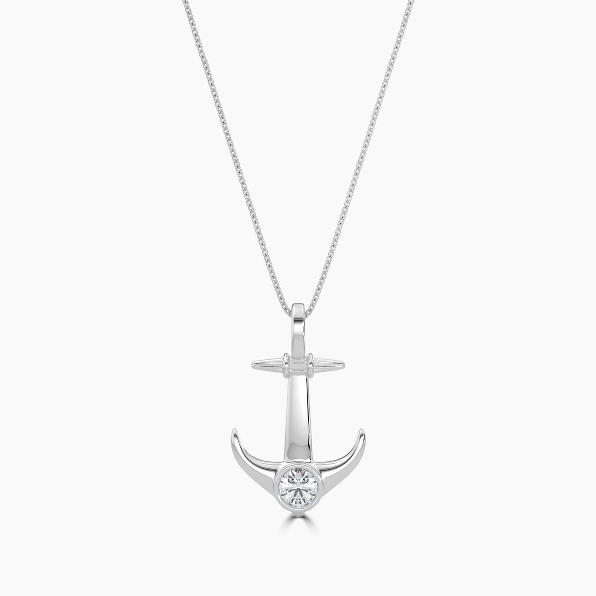 0.20 CTW Anchor Pendant With Chain